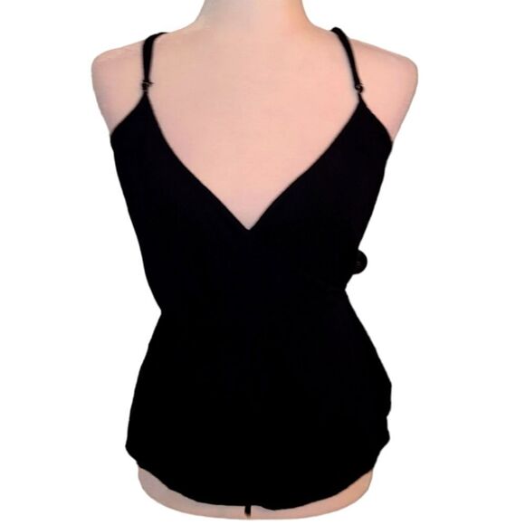 Treasure & Bond Black Linen Blend Wrap Blouse - Picture 1 of 9